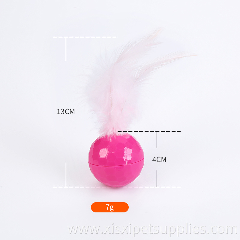 Pet Cat Toy plastic Ball Feather Playing Cat Ball Toy
